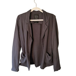 Talula Relaxed Charcoal Grey Open Front Blazer Size 2 Neutral Minimalist